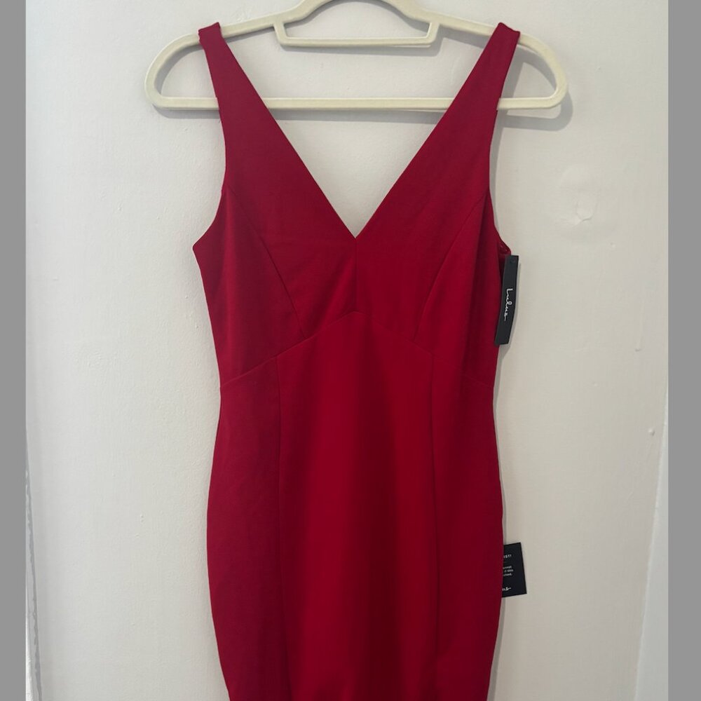 Lulus- Red Body Con Midi Dress - Size M